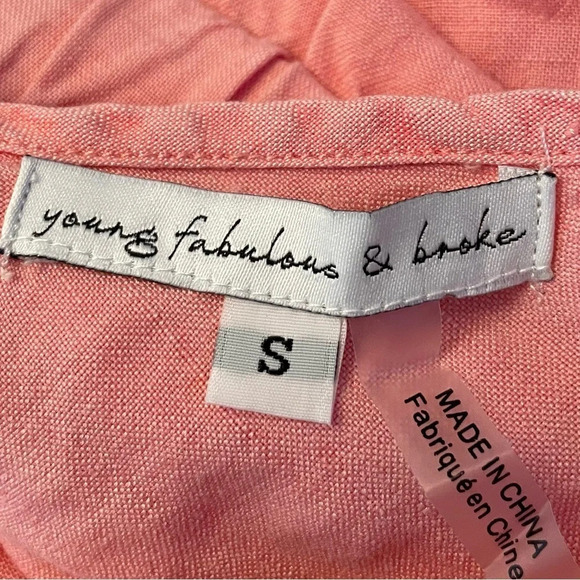 Young Fabulous and Broke Jumpsuit Women’s Small Pink Alex Casual Lounge Linen - Picture 8 of 9